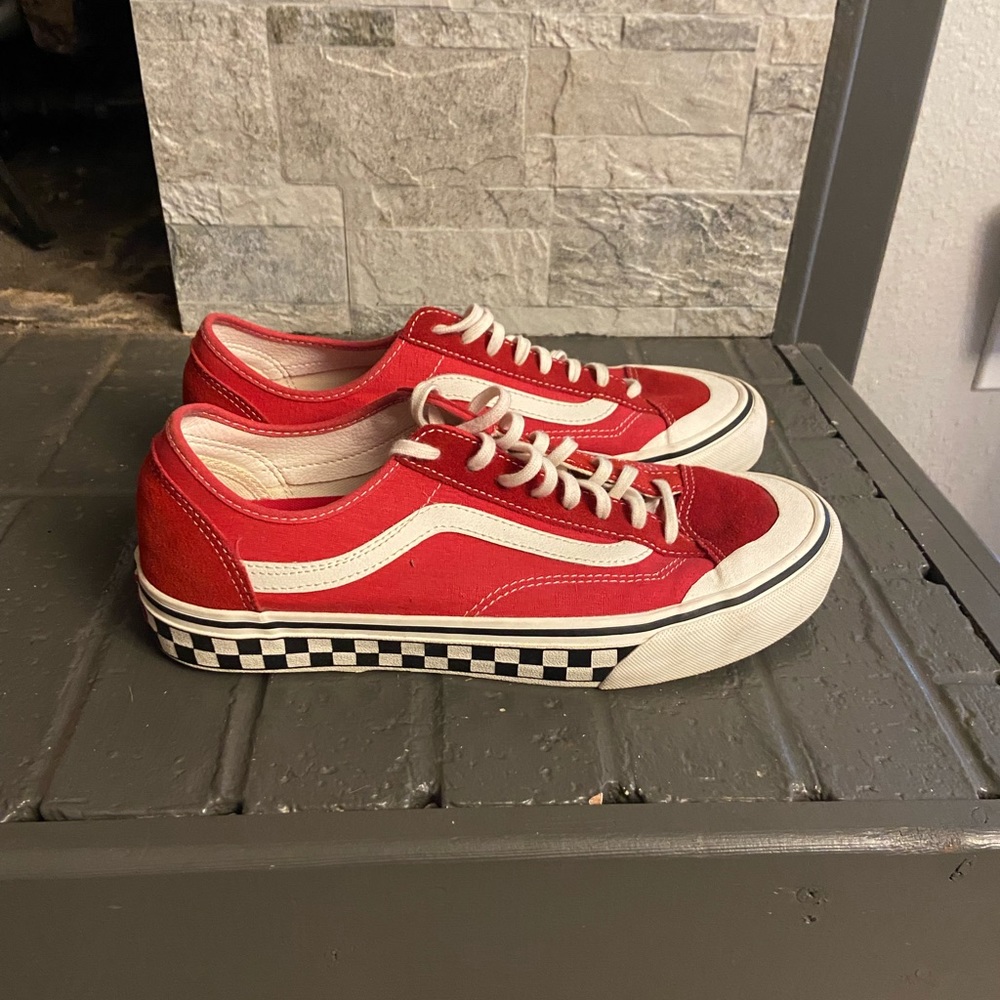 Vans, mens size 10.5, red, like new